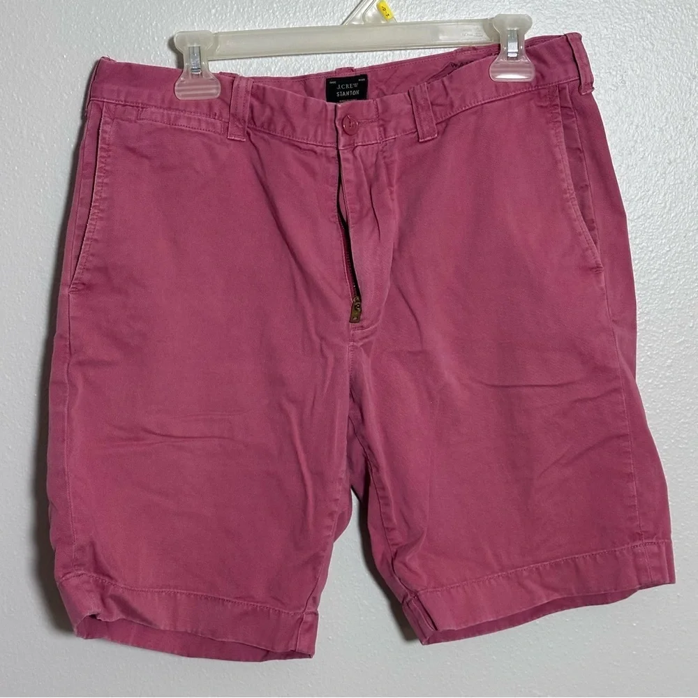 J.Crew Men Pink Twill Stanton Chino‎ Shorts Classic Fit size 32.